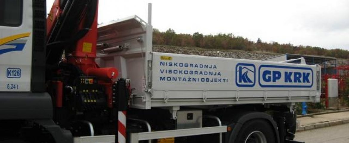 Palfinger dizalica PK 18500 i trostrani kiper TSK 115 za Man Psc – GP Krk