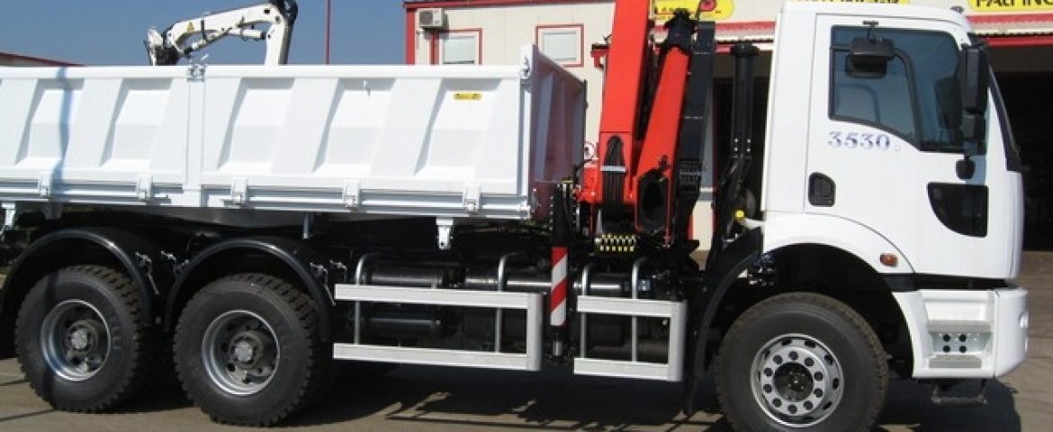 Palfinger crane PK 6500 and three-way tipper TK 160A for Trgoauto