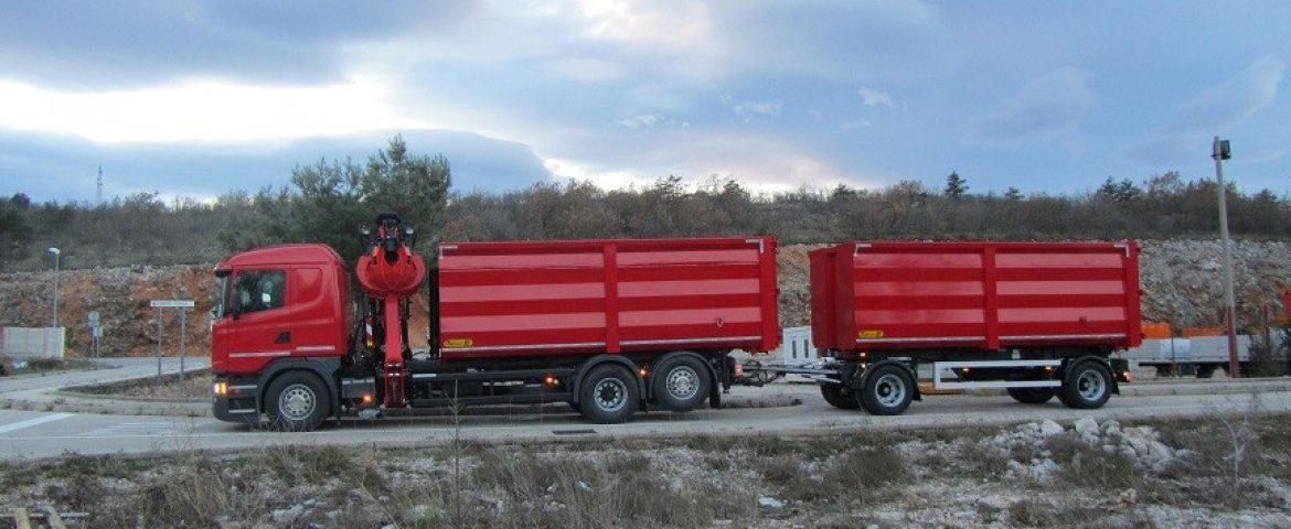 Palfinger Epsilon Crane M110Z82 and Rear Tipper with Tipper Trailer for Kontrans d.o.o.