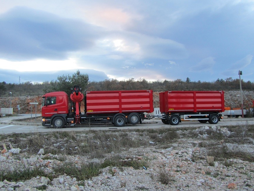 Palfinger Epsilon dizalica M110Z82 i stražnji kiper s kiperskom prikolicom za tvrtku Kontrans d.o.o.