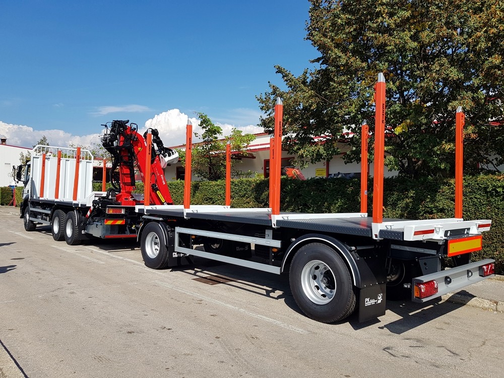 Palfinger Epsilon crane M110Z82, forestry platform, and forestry trailer PSM 200 for Unsko-Sanske Šume