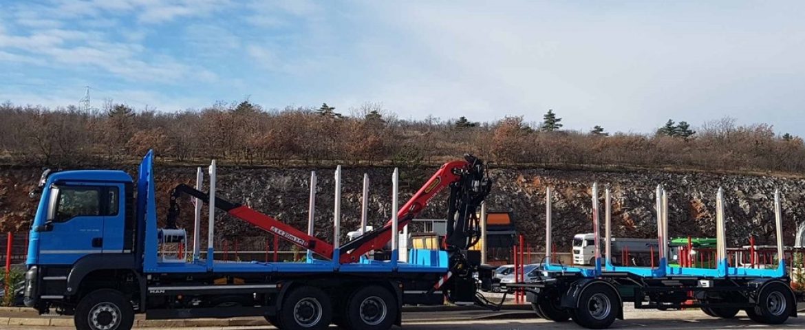 Palfinger Epsilon dizalica M12Z105 i šumarska prikolica za BUDO-EXPORT