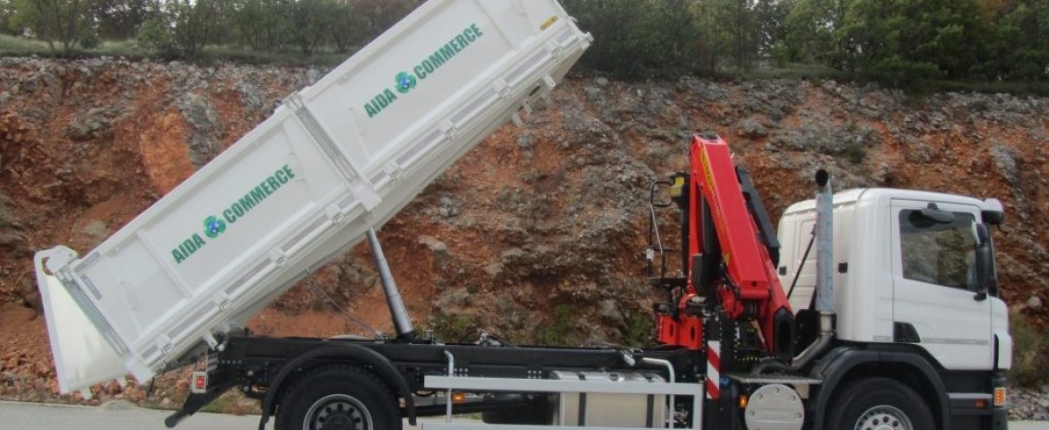 Palfinger dizalica PK 13.501 SLD3 i čelični trostrani kiper TK 115 za tvrtku Aida Commerce d.o.o.