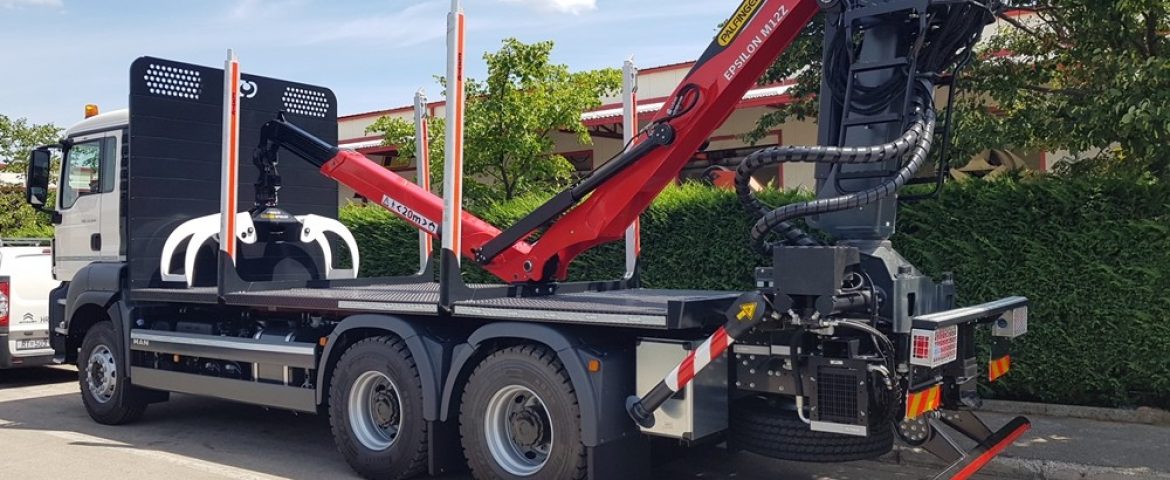 Forestry body with Palfinger Epsilon crane M12Z83 delivered to Hidraulika Drvošped