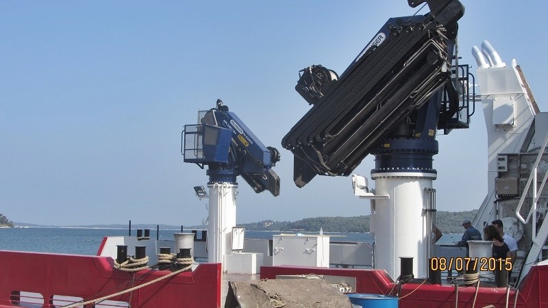 Palfinger Marine Cranes PK 90002M and PK 65002(M) Hybrid for Tehnomont Shipyard