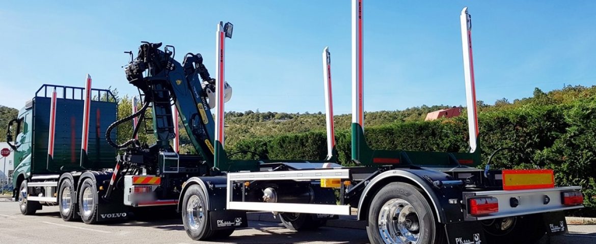 Šumarska platforma s Palfinger Epsilon dizalicom M110Z79 i šumarska prikolica PSM 180 za UPTO Benšak