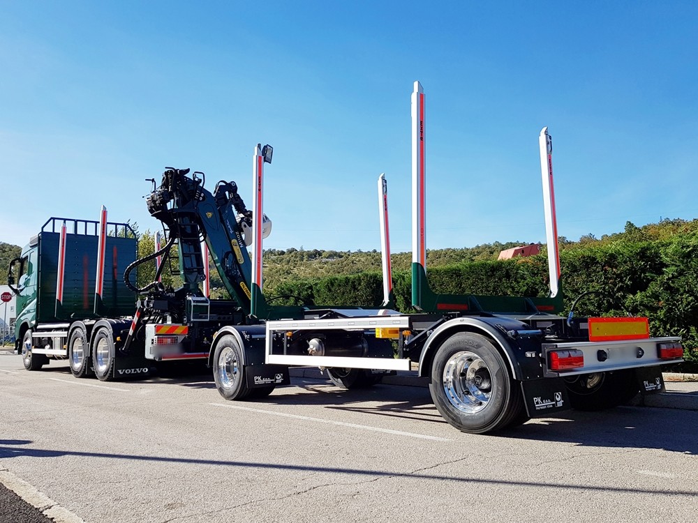 Forestry platform with Palfinger Epsilon crane M110Z79 and forestry trailer PSM 180 for UPTO Benšak