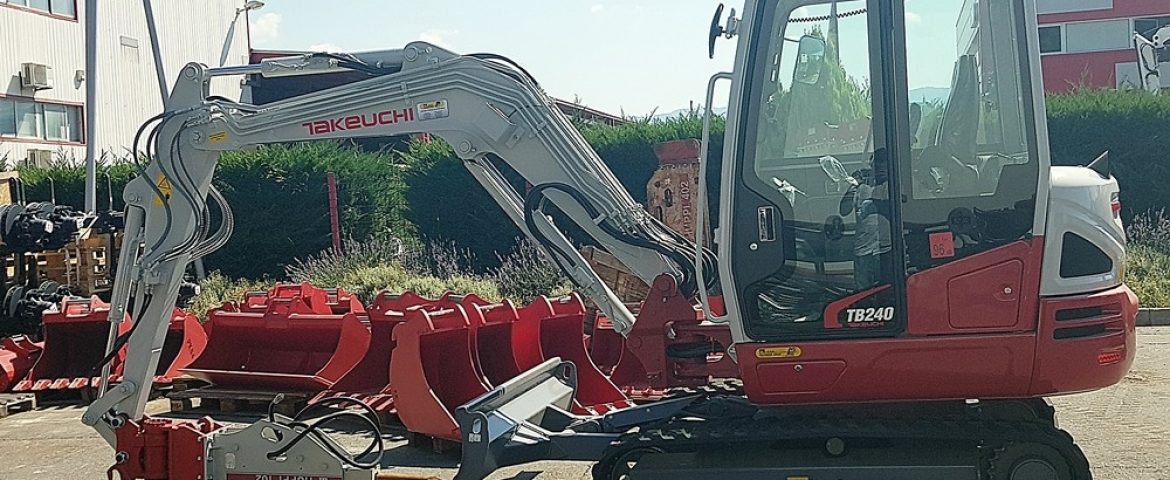 Takeuchi TB 240 i čekić Huppi 102 za obrt Građevinar