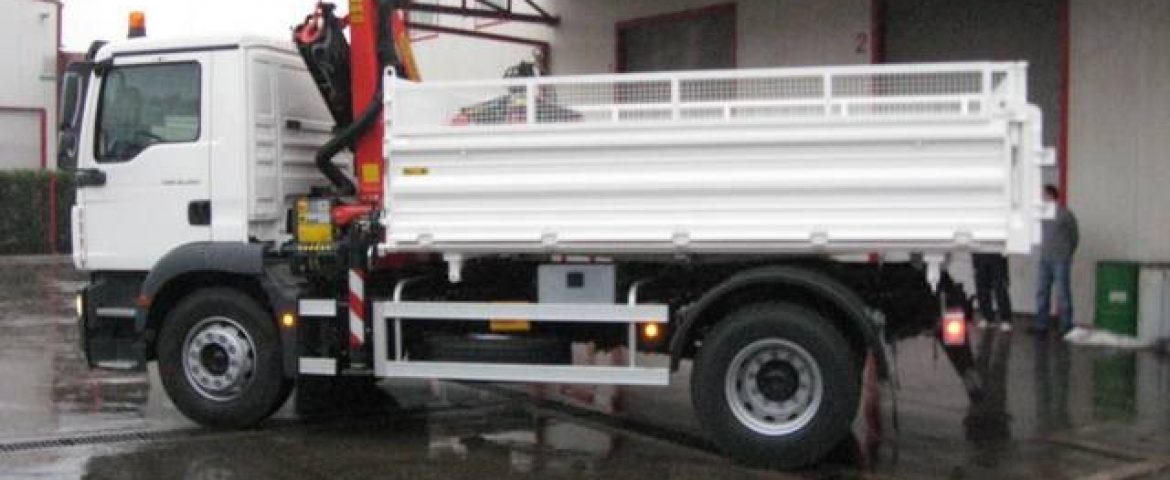Palfinger Crane PK 11001 and Three-Side Tipper TK 115 for Gradatin – Čisti Otok