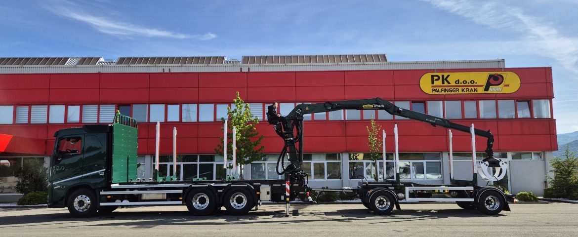 Palfinger Forestry Platform SP160-6.2 and PSM180 Forestry Trailer for UPTO Benšak